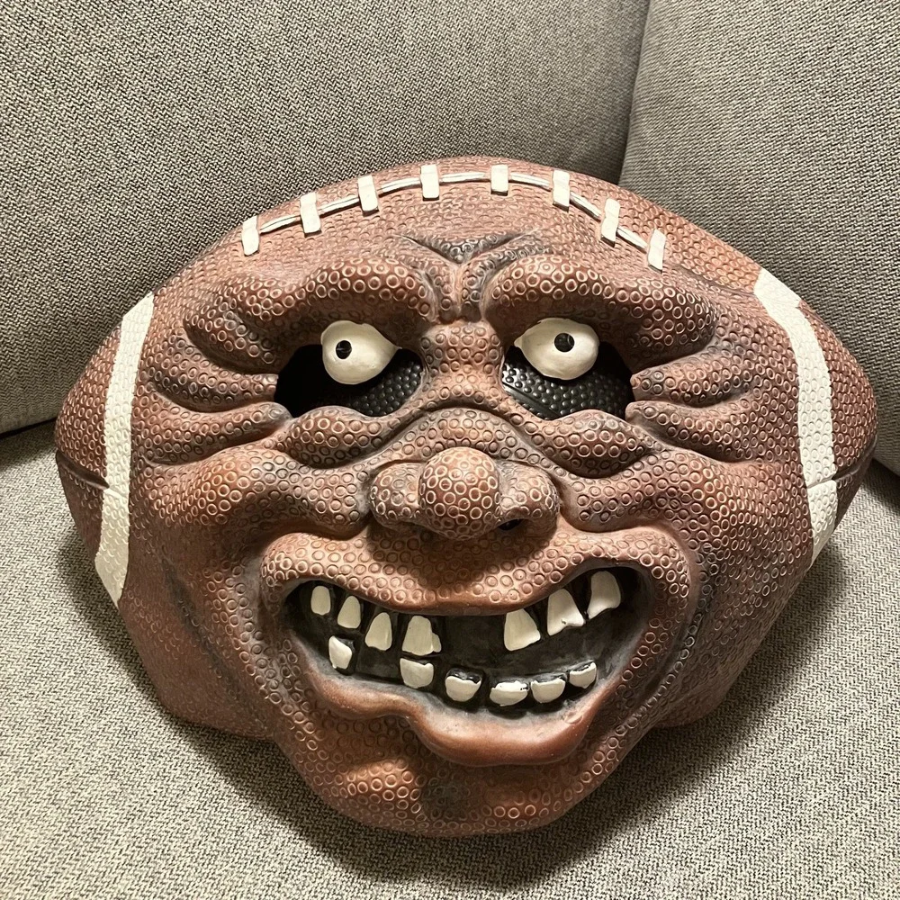 Vtg Football Head Latex Mask Sports Cosplay